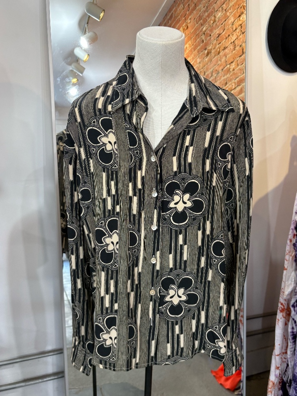 Miki Thumb Silk Liberty Print Classic Shirt